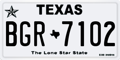 TX license plate BGR7102