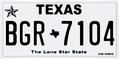TX license plate BGR7104