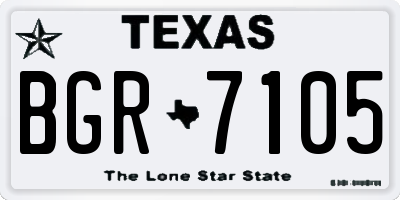 TX license plate BGR7105
