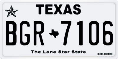 TX license plate BGR7106
