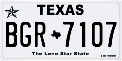 TX license plate BGR7107