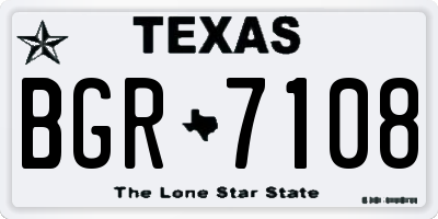 TX license plate BGR7108