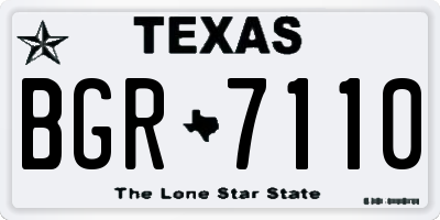 TX license plate BGR7110