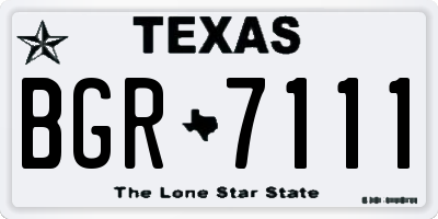 TX license plate BGR7111