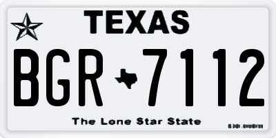 TX license plate BGR7112