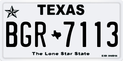 TX license plate BGR7113