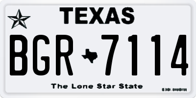 TX license plate BGR7114