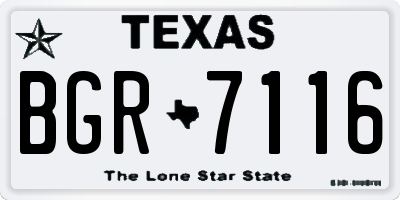 TX license plate BGR7116