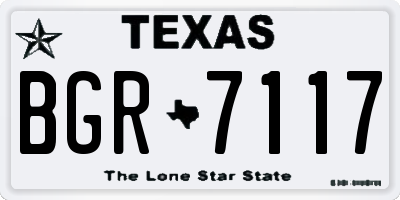 TX license plate BGR7117
