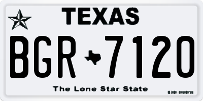 TX license plate BGR7120