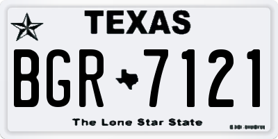 TX license plate BGR7121