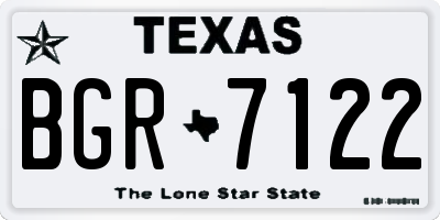 TX license plate BGR7122