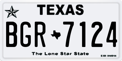 TX license plate BGR7124