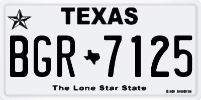 TX license plate BGR7125