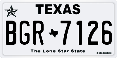 TX license plate BGR7126