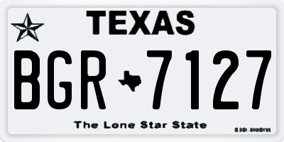 TX license plate BGR7127