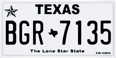 TX license plate BGR7135