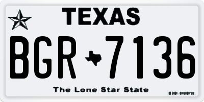TX license plate BGR7136
