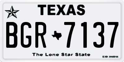 TX license plate BGR7137