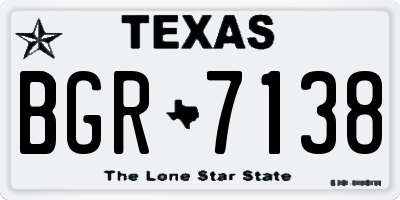 TX license plate BGR7138