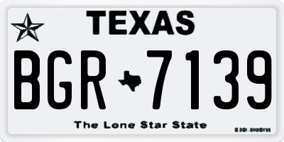 TX license plate BGR7139