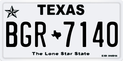 TX license plate BGR7140