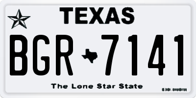TX license plate BGR7141