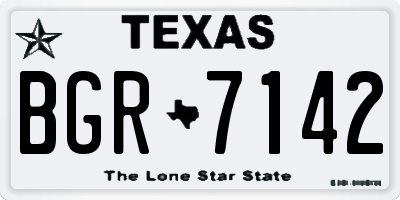 TX license plate BGR7142