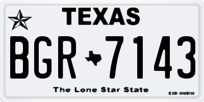 TX license plate BGR7143