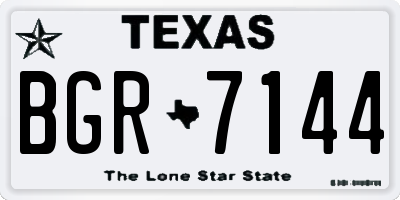 TX license plate BGR7144