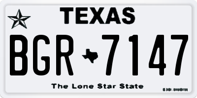 TX license plate BGR7147