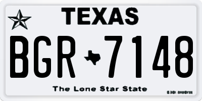 TX license plate BGR7148