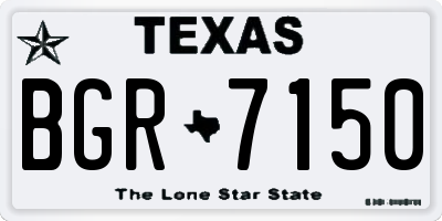 TX license plate BGR7150