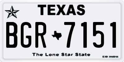 TX license plate BGR7151
