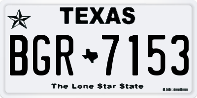 TX license plate BGR7153