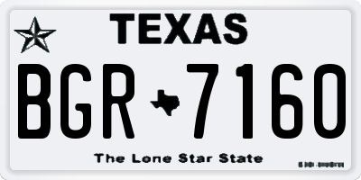 TX license plate BGR7160