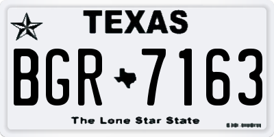 TX license plate BGR7163