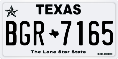 TX license plate BGR7165