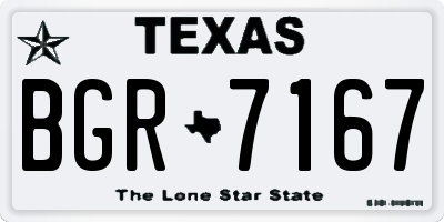 TX license plate BGR7167