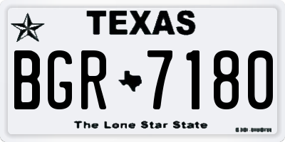 TX license plate BGR7180