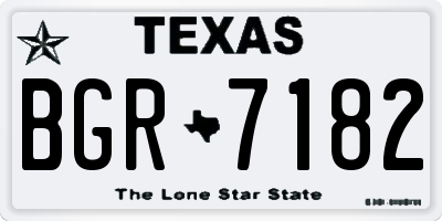 TX license plate BGR7182