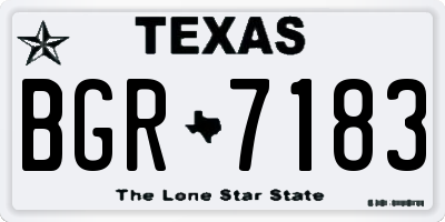 TX license plate BGR7183