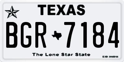 TX license plate BGR7184