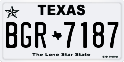 TX license plate BGR7187