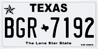 TX license plate BGR7192