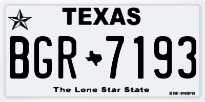 TX license plate BGR7193
