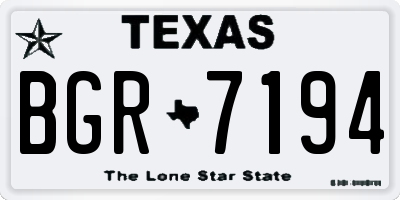 TX license plate BGR7194