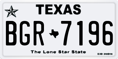 TX license plate BGR7196