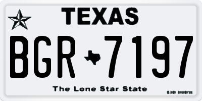 TX license plate BGR7197