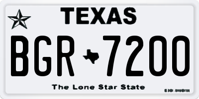 TX license plate BGR7200
